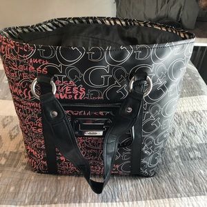 Guess Tote Bag Black/white large